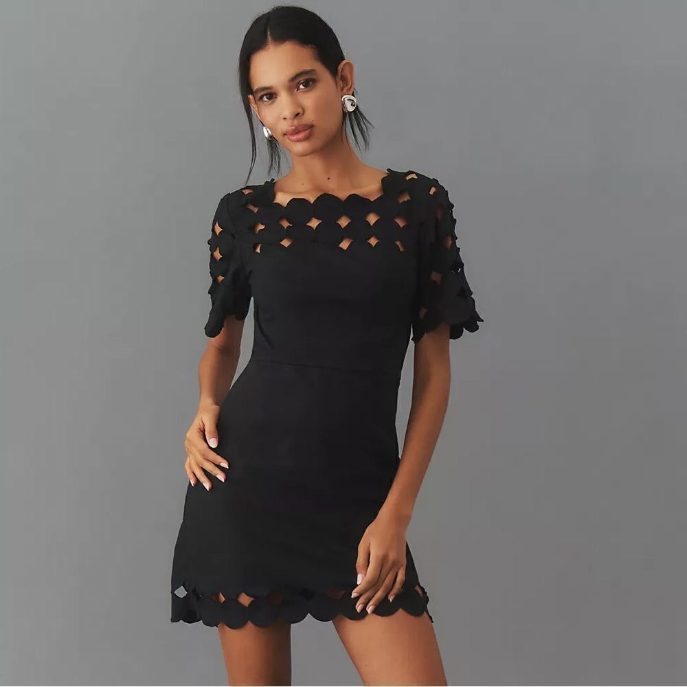 Anthropologie Cutwork Mini Shift Dress NWT - Picture 2 of 12